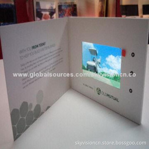 7-inch video greeting card with built-in memory and battery-operated